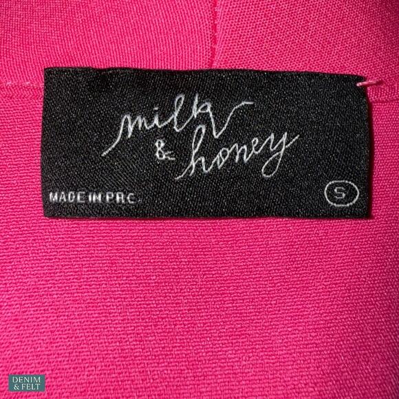 Milk & Honey Hot Pink Boutique Belted Blazer & Pant Set Business Chic Small NEW - Picture 9 of 12